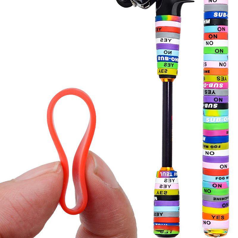 10Pcs Anti Slip Bands Silicone Ring O-Shaped Ring Protector Random Color Tackle Anti-Slip Ring For Fishing Rod Fishing Tackle