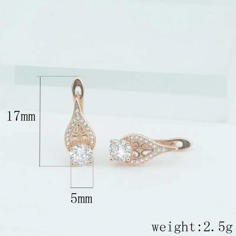 Серьги-подвески из розового золота 585 пробы, витые, полые, без камней, элегантные, для женщин