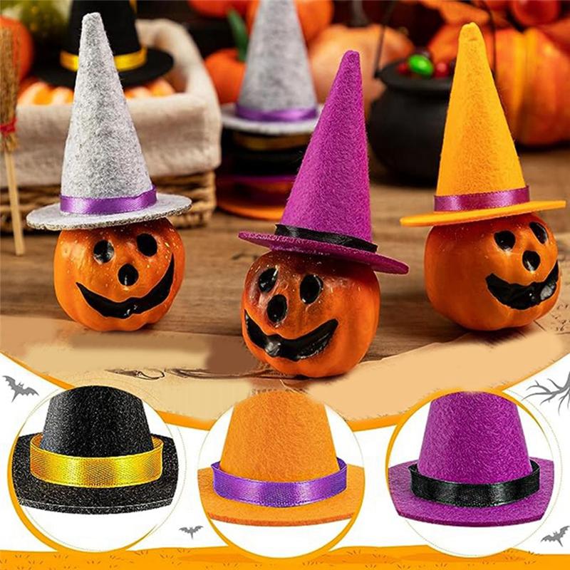 23 PCS Mini Witch Hats Halloween Felt 4 Color Witch Hats Felt Witch Hats Halloween Wine Bottle Party Decoration