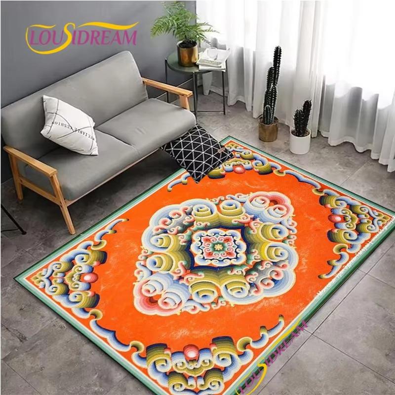 Vintage Floral Pattern Carpet for Living Room Bedroom Coffee Rug Kitchen Table Door Kids Unslip Floor Mat Birthday Gift