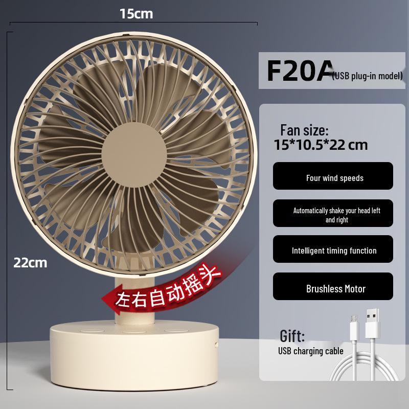 Cassidov 6-Zoll wiederaufladbarer USB-Oszillations-Schreibtischventilator mit langer Akkulaufzeit