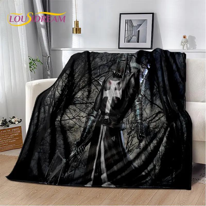 Cavalier Knight Templar Crusaders Game Měkká plyšová deka, flanelová deka Hodící deka do obývacího pokoje Ložnice Postel Sofa Piknik