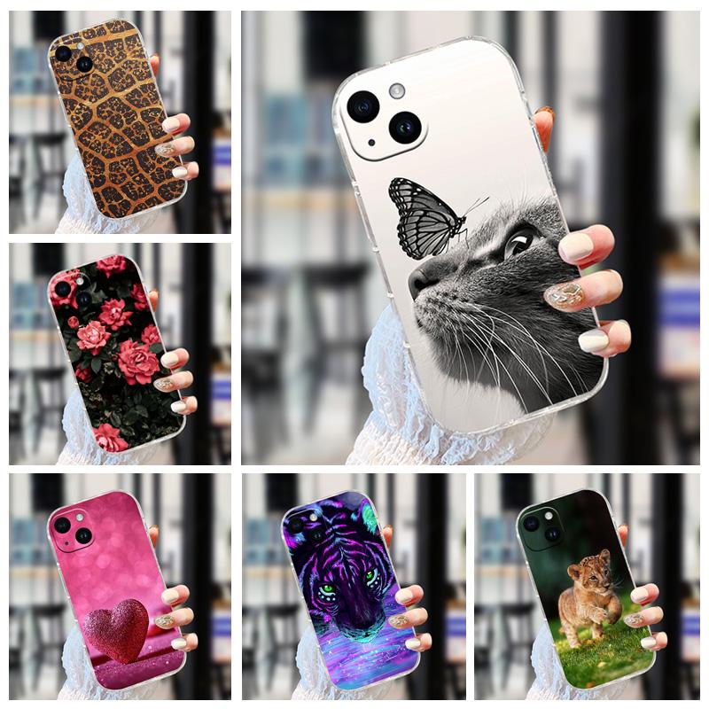 Clear Case For iPhone 13 Mini 13 Pro Soft TPU Phone Back Cover For iPhone 14 Pro Max Coque 14 Plus Transparent Protective Fundas