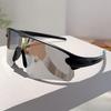 Semi Rimless Sports Goggle Men Oversized Mirror Professional Cycling Sunglasses Wrapped Round Anti-UV Protective Shades