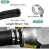 Fuel Line Hose, 6.5mm ID 13mm OD 4.9ft Length, NBR Rubber High Pressure Heat Resistant Gas Line Hose Oil Hose W 4pcs Clamps for Automotive Fuel