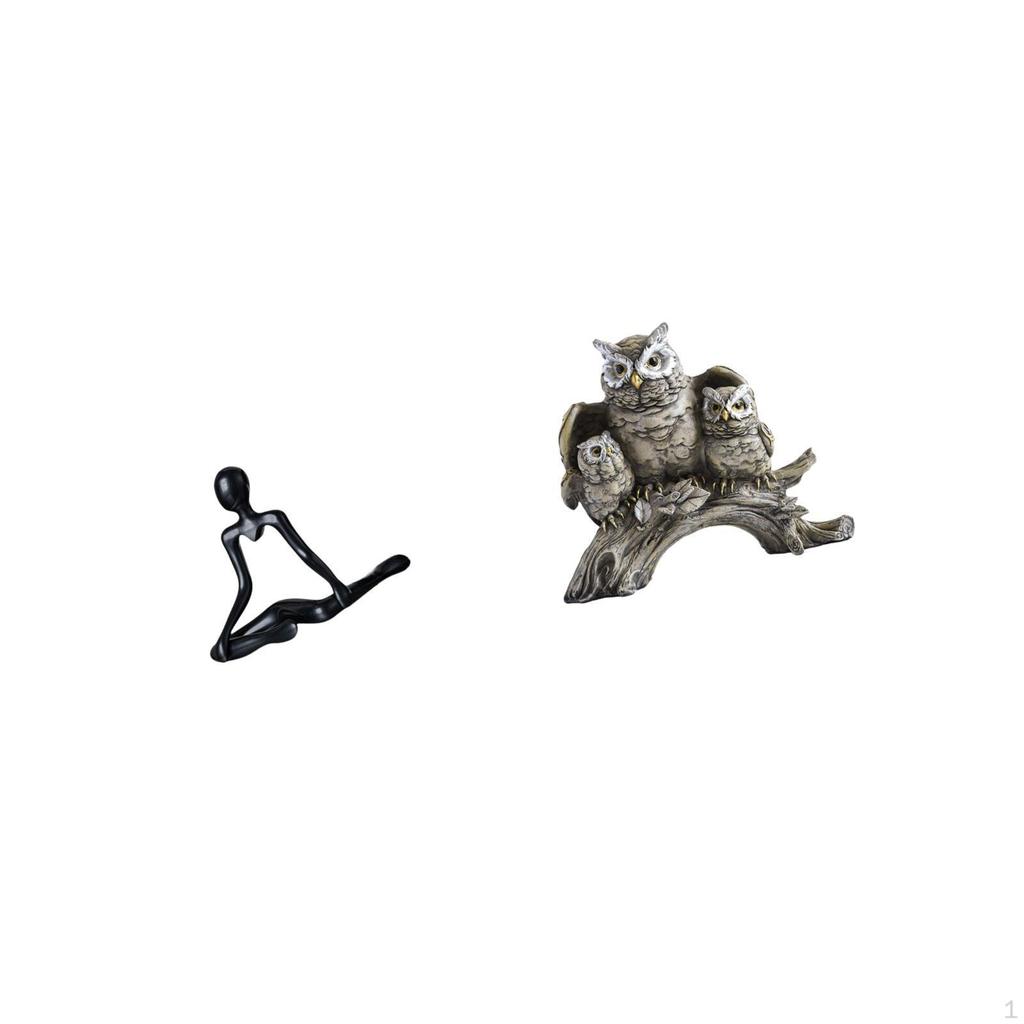 Creative Abstract Thinker Owl Statue Decorative Figurine Unique Modern Sculpture Tabletop Ornament
