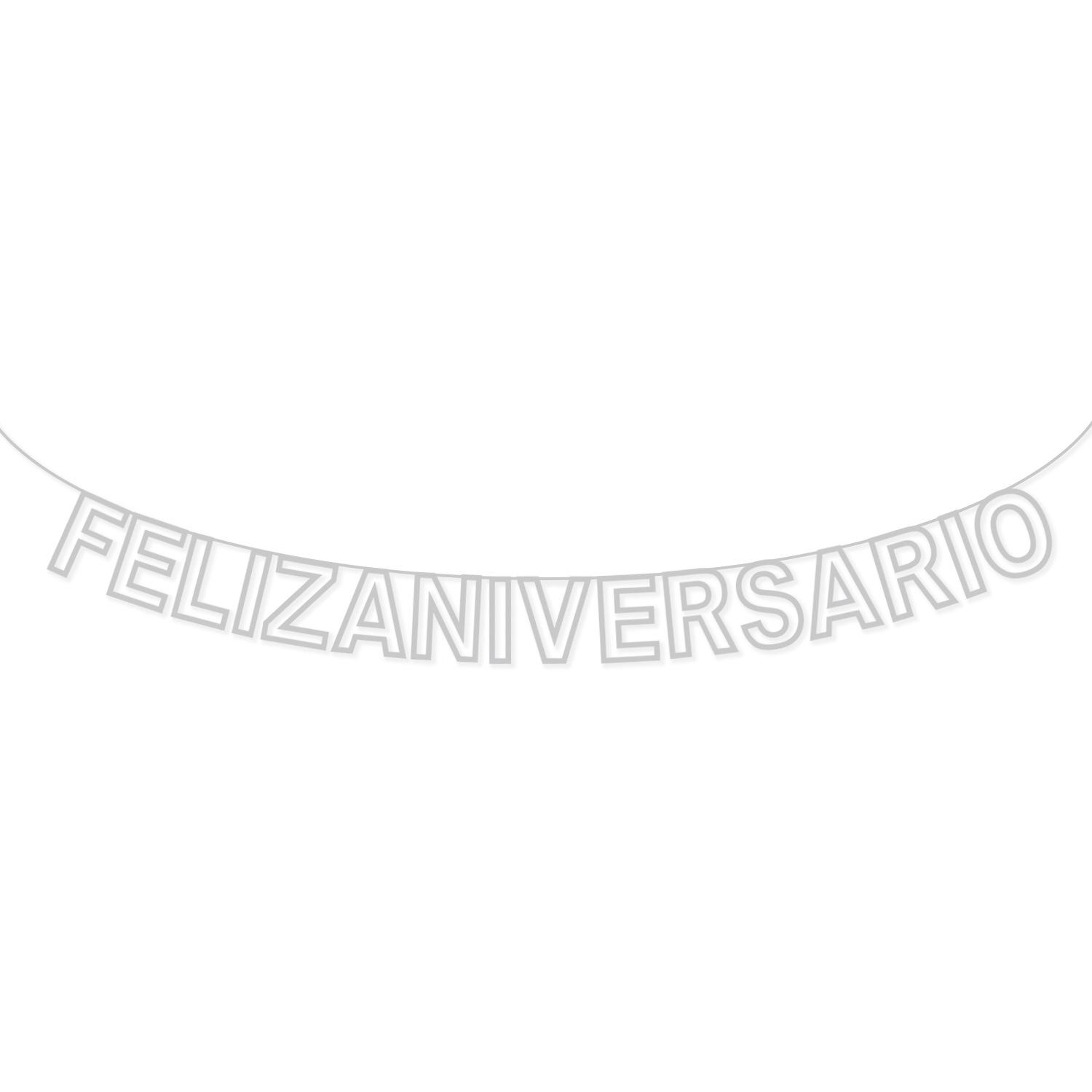 

Spanish Hollow Letter Flag Feliz Aniversario Wedding Anniversary Celebration Latte Custom silver Spanish wedding memorial flag