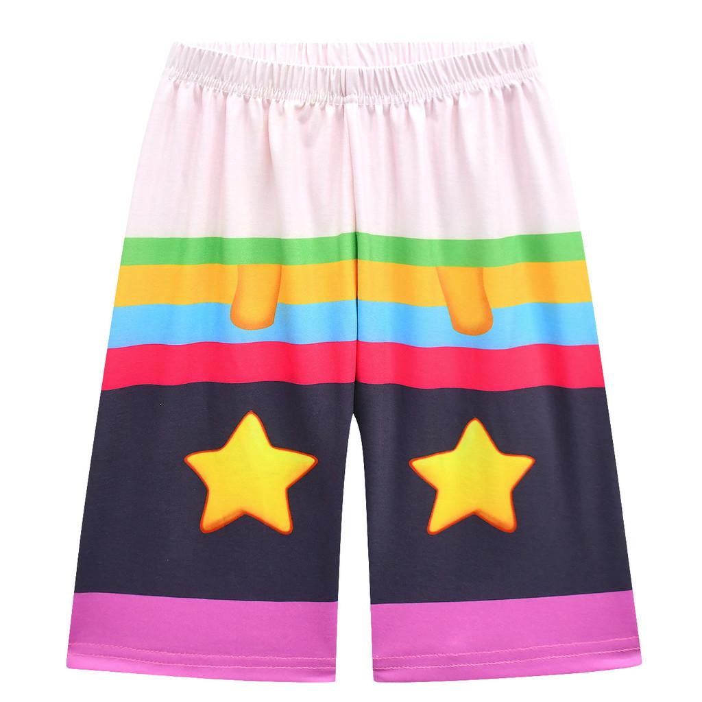 19783 Kinder Mädchen Lily Lovebraids Rosa Bedrucktes Kurzarm T-Shirt Oberteil Shorts Sets