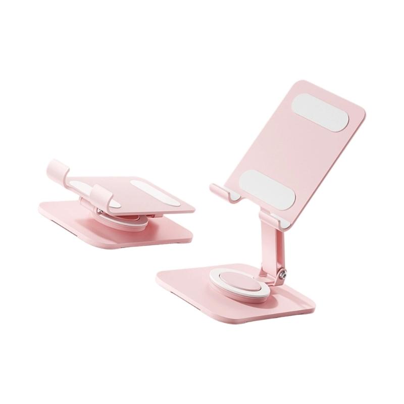 360 Rotating Double Height Adjustable Phone Stand Foldable Tablet Holder With Anti Slip Silicone Base For Multiple Devices