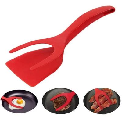 Kitchen New 2 In 1 Nylon Grip Flip Tongs Egg Spatula Tongs Steak Spatula Tongs Clamp Pancake Fried Turners Kitchen Accessories