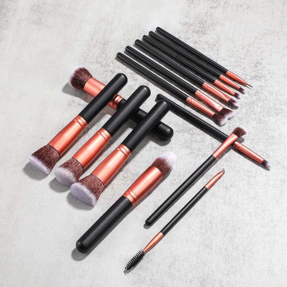 14-Piece Makeup Brush Set - No Logo, Perfect Beauty Tools for Foundation and More