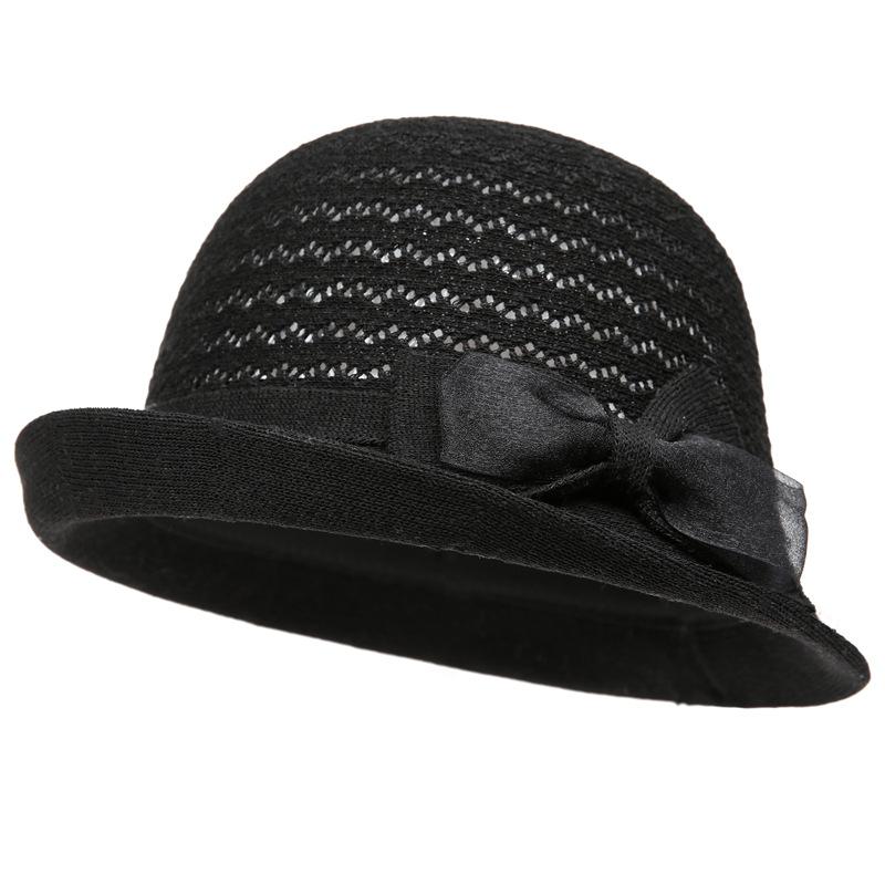 Bow Bucket Hat Women'S Summer Thin Breathable Sun Hat Bowler Hat Mother Hat