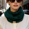 Spring Autumn Pleated Neck Scarf Women Magnetic Buckle Thin Square Scarf Premium Versatile Neck Gaiter Lightweight Neck Warmer