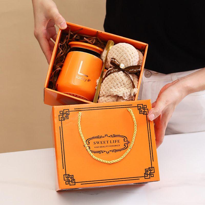 4 In 1 Ceramic Coffee Cup Set With Towel Bear & Spoon For Weddings, Birthdays, And Special Occasions - Includes Gift Box