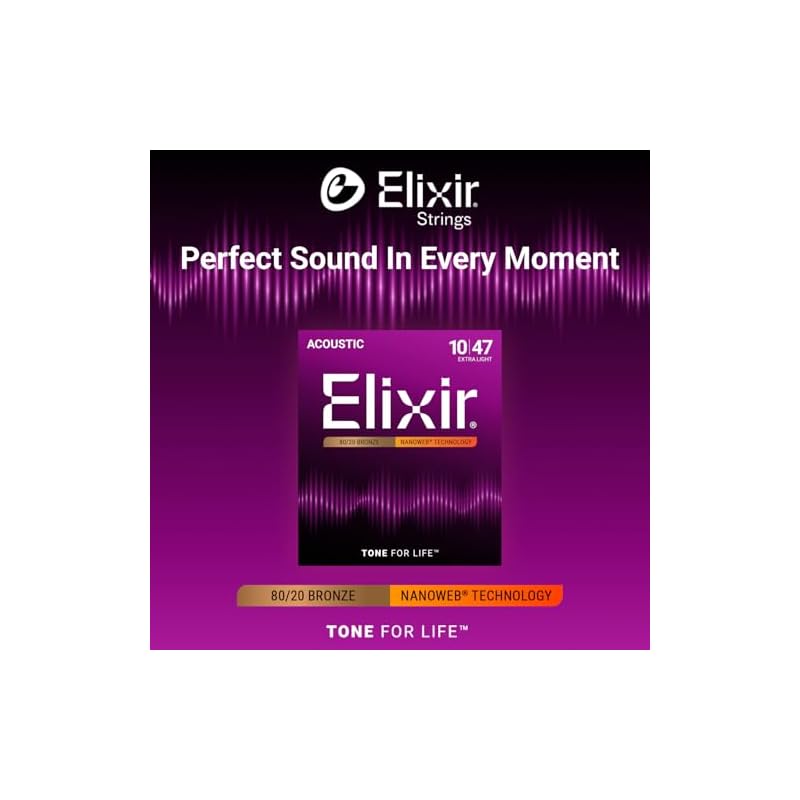 Elixir Acoustic Guitar Strings NANOWEB 80/20 Bronze Extra Light .010-.047 #11002 [Domestic Genuine Product]