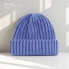 Large size Face slim Hat for Women Autumn and Winter Solid Color Thick Knitted Hat  Cold Proof and Versatile Ear Protecting Wool Hat for Men