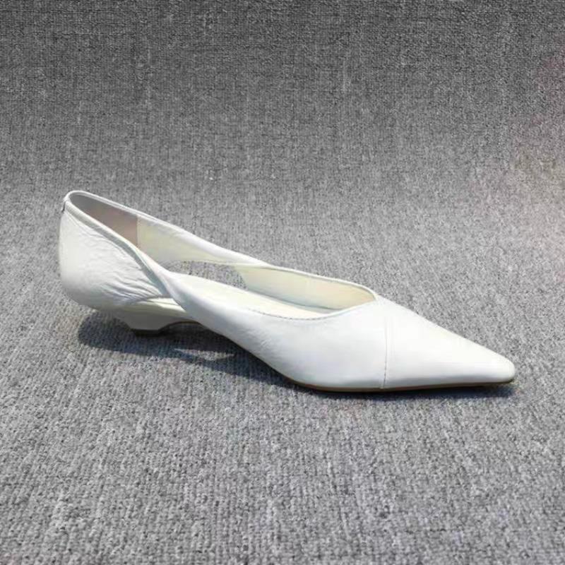 New Woman Comfortable Women's Summer Footwear Moccasins Blue Low Heel Elegant Pointed Toe High Quality Popular Young Pumps