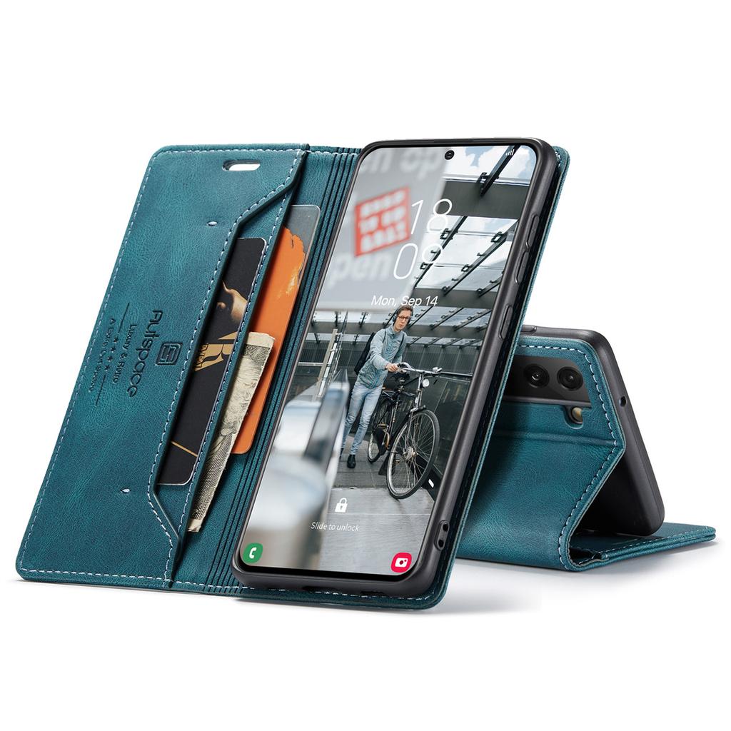 Premium Vintage Leather Wallet Case for Samsung Galaxy S21 FE- Flip Cover with Card Slots, Shockproof Retro Style (4 Colors)