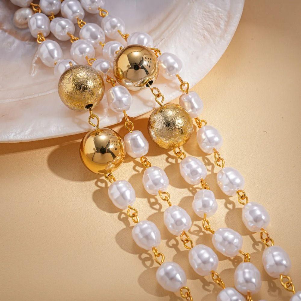 Fashionable Style Chain Necklace Luxury Design Pearl Bead Necklace  European Style