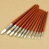 12pc/lot Fine Red Pearl Wooden Paint Acrylic Watercolor Oil Painting Artists Nylon Wool Brushes Set Of Sclool Art Supplies