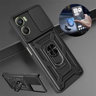 Husă For Motorola G06 4G Carcasă Armură Capac cu Protecție Glisantă pentru Lentilă Telefon Pentru Moto G06 G 06 MotoG06 4G Suport Magnetic Auto Inel Capac