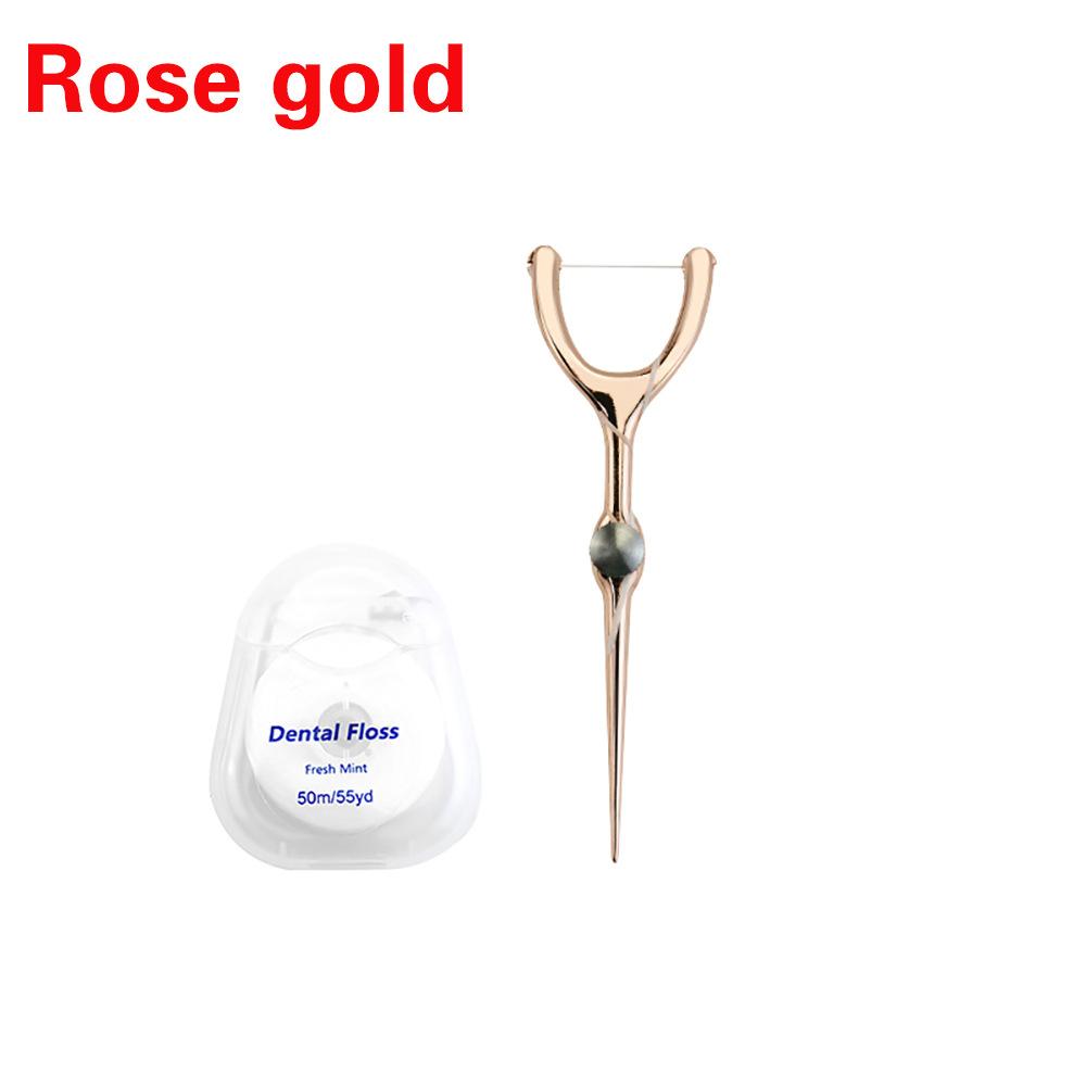 

Змінна Зубна нитка Нержавіюча сталь Y-подібний тримач для нитки Багаторазовий Зубочистка Портативний Hilo Зубна нитка Зубні палички