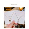 Fashion Commuter Double Sided Four Leaf Clover Zircon Pendant Clavicle Necklace For Women
