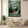 Name Benutzerdefinierte Miami Dolphins Logos Wandteppich Ästhetischer Wandbehang Gedruckter Stoffdecke Dekorative Wandteppiche für Schlafzimmer Wohnzimmer Heimdekoration