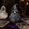 Witch-themed Display Wizard Hat Faceless Gnome Figurine, Mystical Home Decor Statue with Crescent Pentagram Black Rose Study Desk Ornament Rune