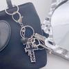 Fashion Heart Lock Bows Keychain Fashion Alloy Metal Keyring Unique Handbag Charm Decoration for Men and Women
