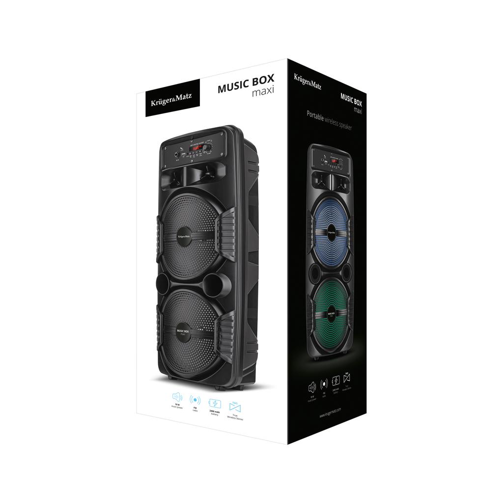 Bluetooth LED Boombox karaoke speaker USB AUX 10W Kruger&Matz