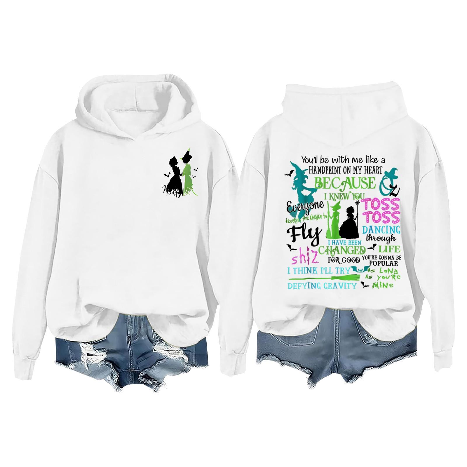 

Жіночий повсякденний пуловер з довгим рукавом і толстовка з принтом Bad Witch XL білий