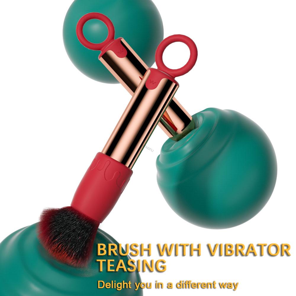 New Sex Makeup Pen Dual Head Vibrator Soft Brush Comb Beans High Frequency Micro Vibration Deep Stimulation Female Sex Toy