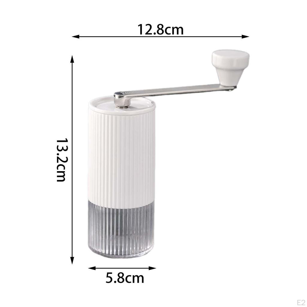 Travel Manual Coffee Grinder Hand Crank Mill for Camping Kitchen Home White