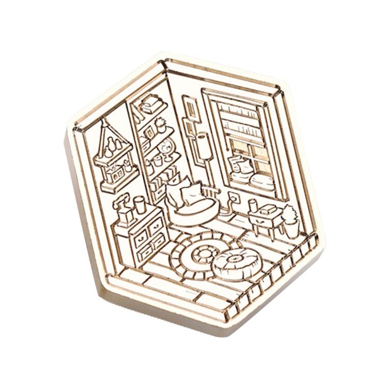 Siegellack Stempel Kopf für Dichtung Umschlag Hochzeit Einladung DIY Scrapbooking, Haus Muster Wachs Dichtung Stempel Kopf X3UC