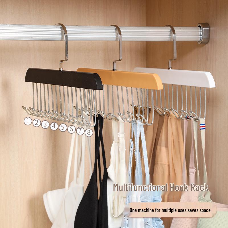 Vintage-Style Rotating Plastic Hangers: 8 Hooks for Belts, Underwear, Camisoles, Hats, and Wardrobes