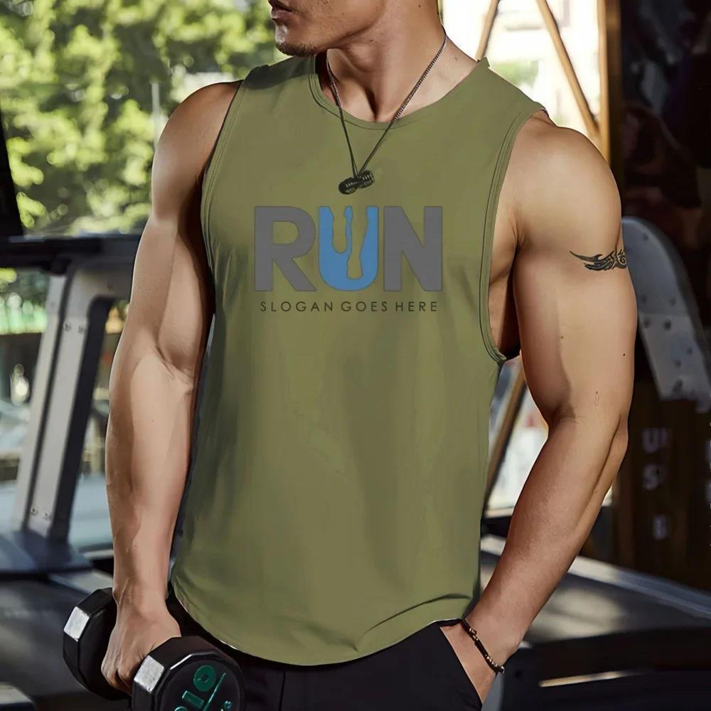 2026 Summer New Trendy Design Printed Sleeveless T-shirt Men's Fitness Training Basketball Tank Top Loose Quick Drying Top