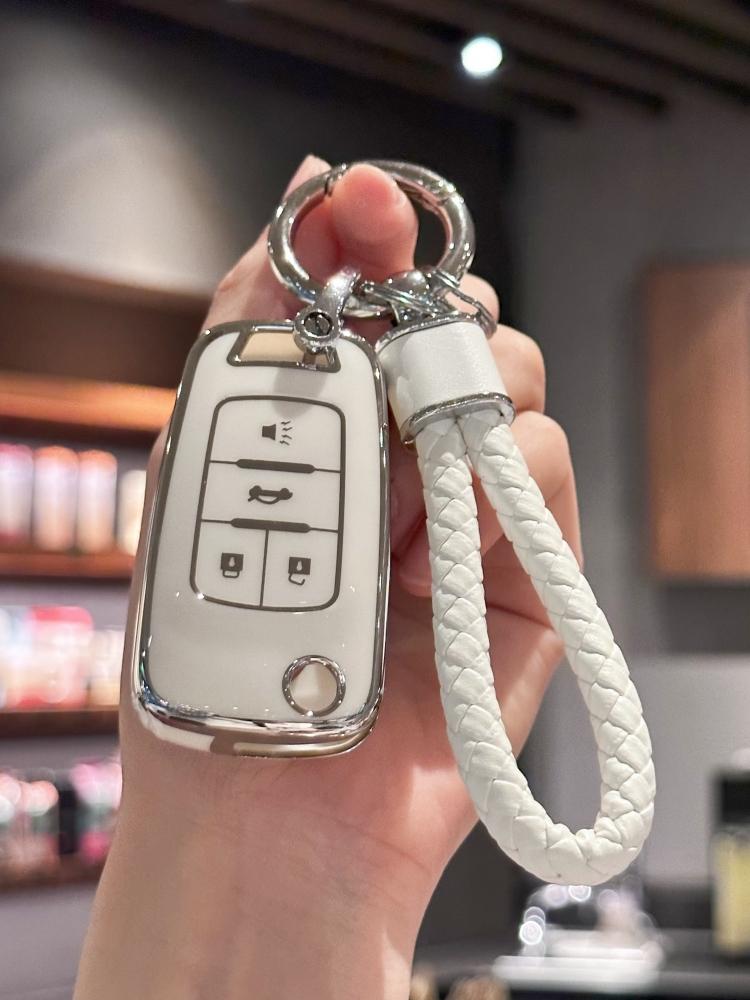 

Чехол для автомобильных ключей с брелком для Chevrolet Impala Camaro Cruze Equinox Malibu Sonic GMC Terrain Buick Regal Verano 2010-2019 гг. белый