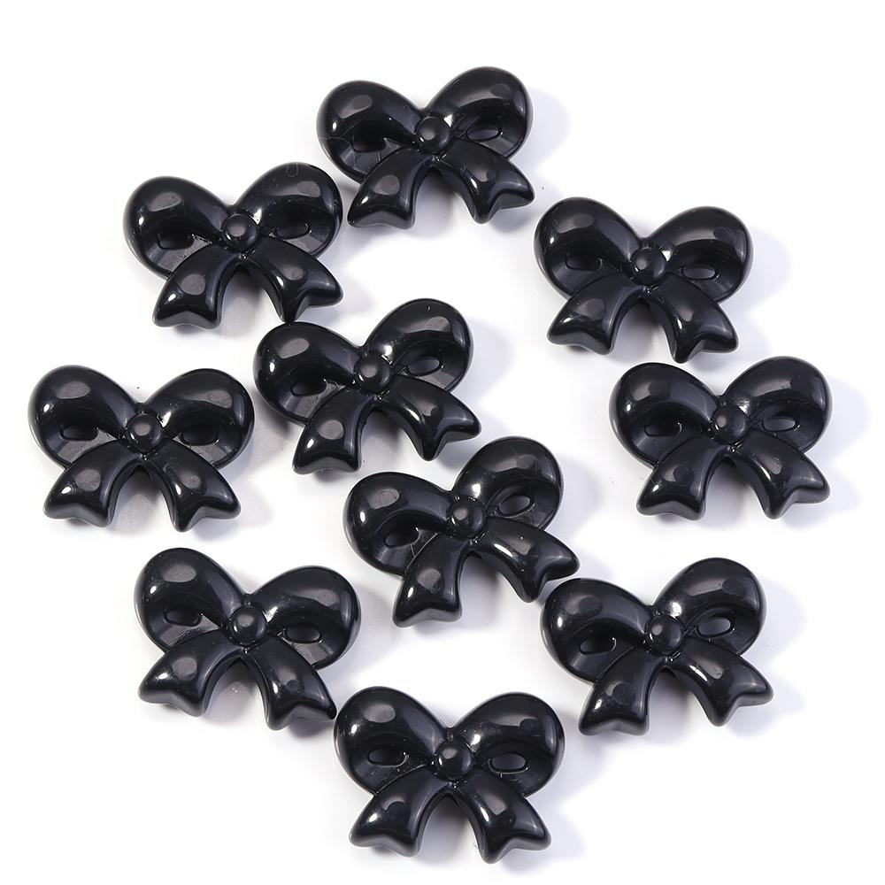 10pcs 23.5x31mm Acrylic Bow Beads Colorful Bowknot Loose Spacer Bead For Jewelry Making DIY Bracelet Phone Key Chain Accessories