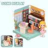 Children's house play toy set, realistic bedroom, bathroom, kitchen and study furniture, birthday gift