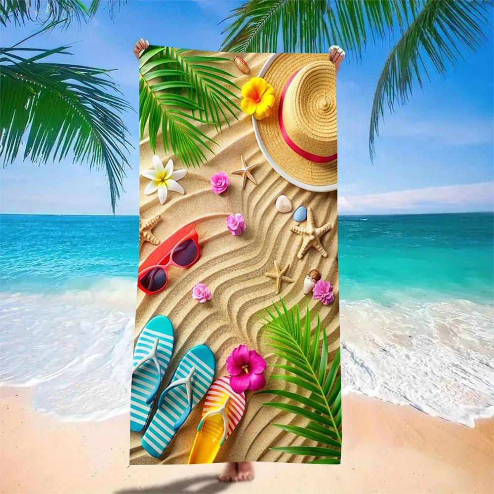 Plumeria Clear Ocean Water Print Beach Towel Multiple Sizes For Hawaii Tropical Floral Summer Swim Towel