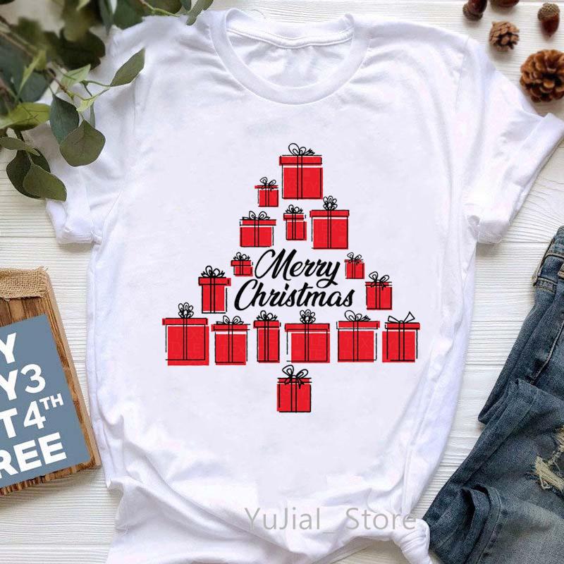 Leopard Merry Christmas Tree Graphic Print Tshirt Unisex Clothing Harajuku Shirt Peace Love Beersanta Claus T Shirt Femme