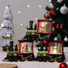 Christmas Luminous Train Ornament Santa Claus Snowman Sparkling Crystal Ball Desktop Lamp Decor Christmas Party Birthday Gifts