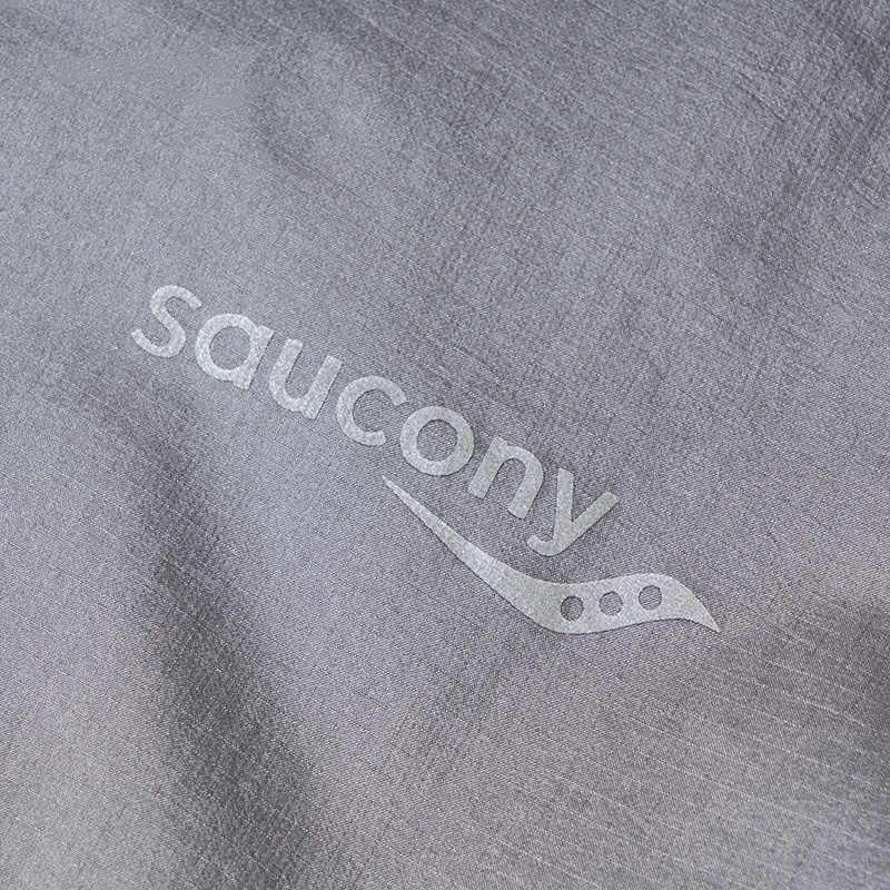SAUCONY Logo Print Water-Resistant Casual Hooded Woven Jacket Men Jackets Light-Gray SC2249008C-MT06