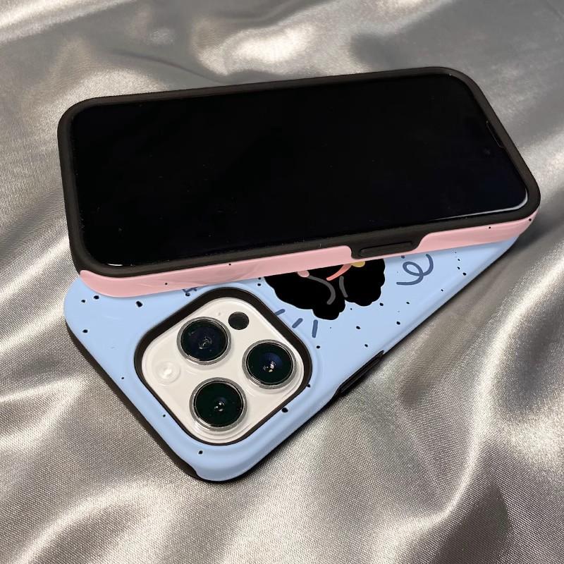 ins cat and puppy, suitable for Apple 16promax mobile phone case 14Pro cartoon 13 film X 2-in-1 15 women