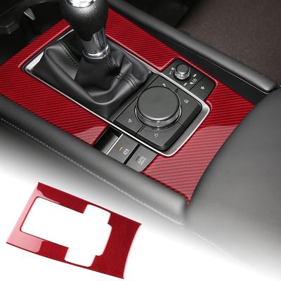 AIRSPEED Mazda3 Spezielles Zubehör Kohlefaser Innenraumteile Auto Schaltknauf Panel Verkleidung Abdeckung Zierleiste Kühl Fleckenbeständig Innenraumband Auto