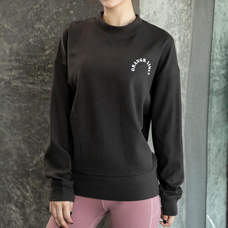 Women s Loose-Fit Long Sleeve Quick-Dry Yoga Hoodie for Autumn Fitness S/M