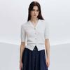 JESSIE Women's Elegant Waist-Cinching Jacquard Short Sleeve Knit Top