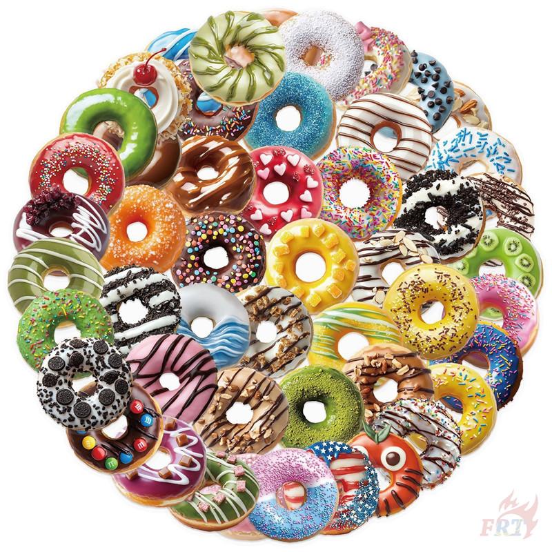 50Pcs/Set Sweet Doughnuts Series 01 PET Stickers Waterproof DIY Fashion Doodle Decals Stickers