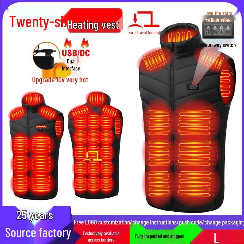 Unisex Smart Heizweste mit Stehkragen - Übergröße verfügbar